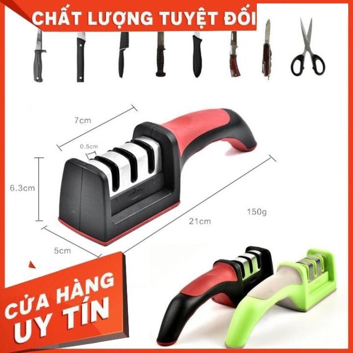 [Xả lỗ 3 Chiếc] Dụng Cụ Mài Dao Kéo 3 Cấp Độ, Chất Liệu Hợp Kim Bền Chắc - Bảo Hành 6 Tháng