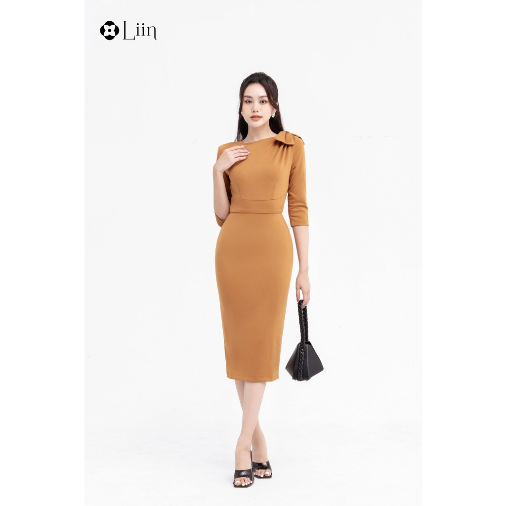 Đầm Thun Nhún ôm body sang trọng thanh lịch Liin Clothing D6455