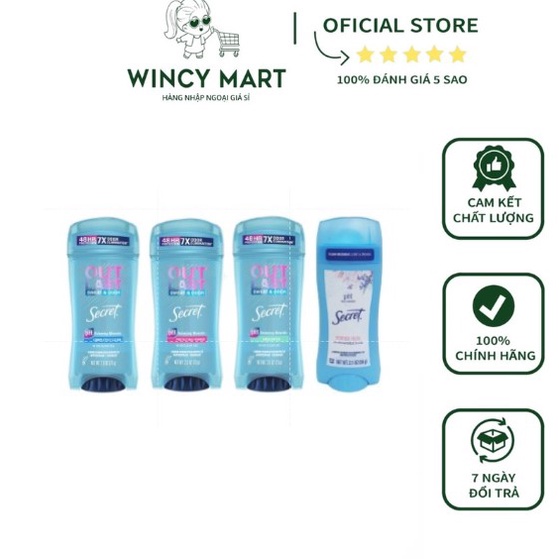 Lăn, Sáp Khử Mùi Nữ Secret Clear Gel Clinical Protection 73g, Completely Clean, Unscented, Protecting Powder Chính Hãng