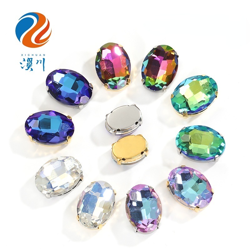 Bộ 10 Mũi Khoan Pha Lê Hình Oval Bốn Góc Màu Mạ Điện Diy