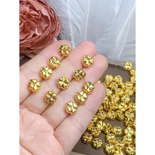 Charm 4 lá vàng xỏ ngang 8mm