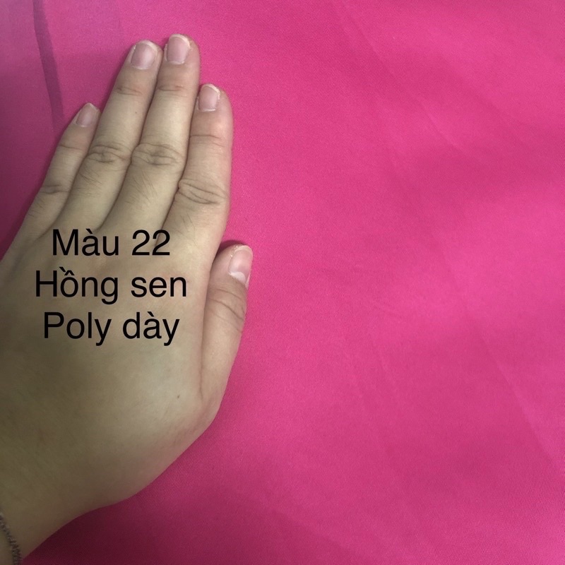 1m Vải Thun Poly Màu Hồng Sen Khổ 1m6 Hàng Công Ty