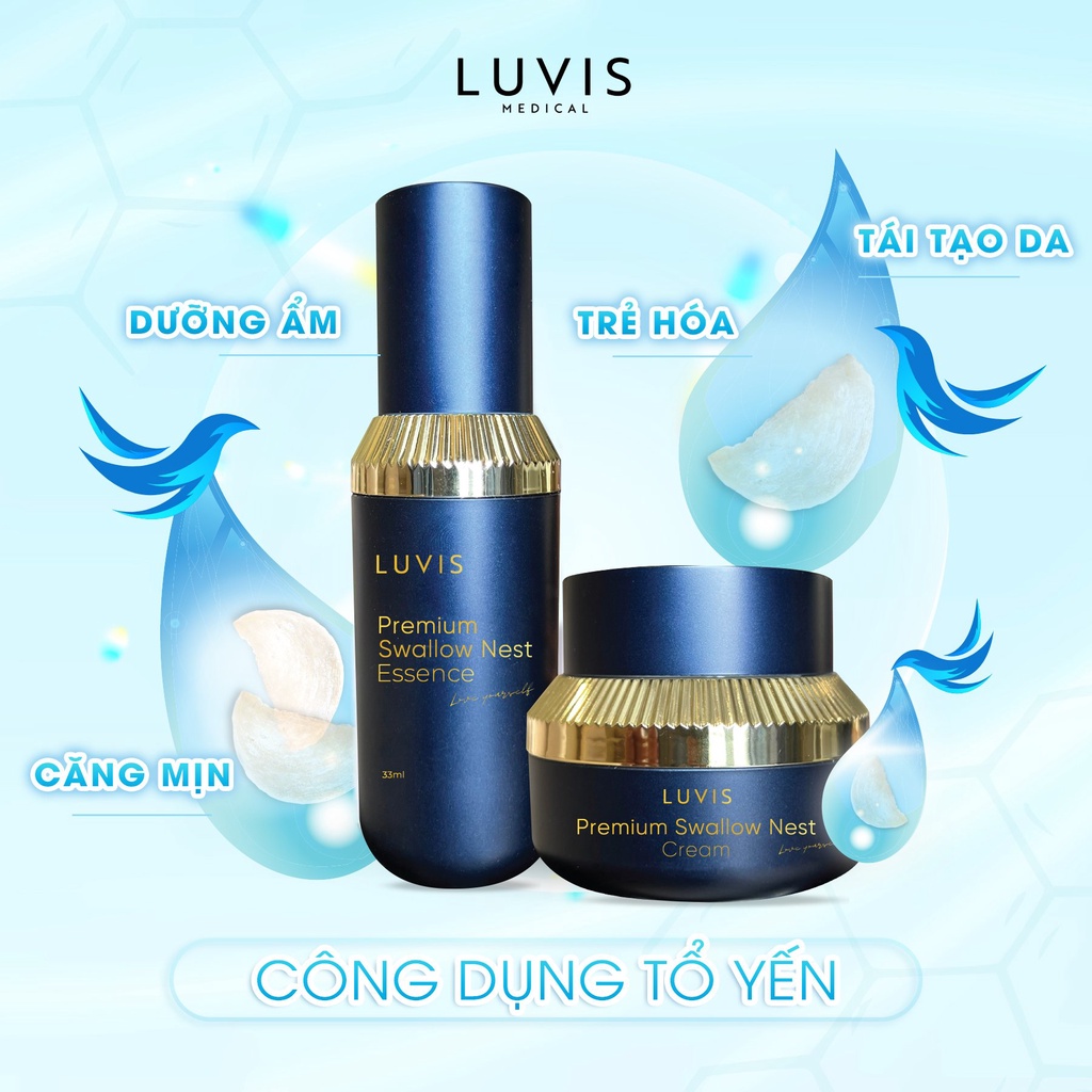 Freeship Combo Dưỡng Trắng LUVIS Face Tổ yến & Essence