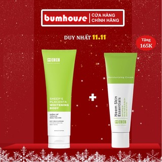 Kem body trắng da nhau thai cừu Mee Natural, nâng tone dưỡng da cấp ẩm 162g