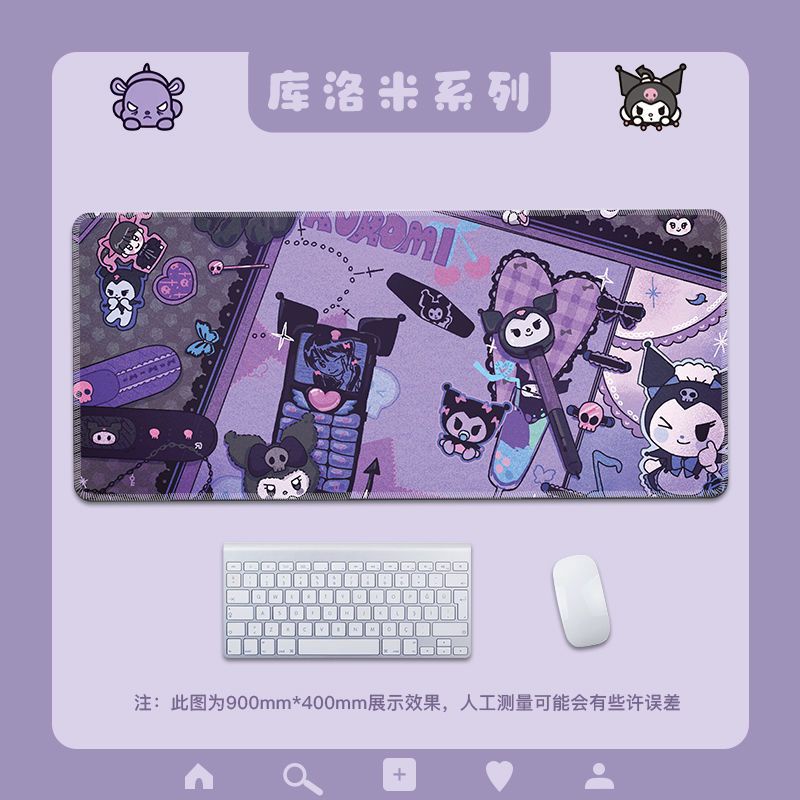 Tấm Lót Chuột Và Bàn Phím Máy Tính Họa Tiết Hoạt Hình Kuromi Sanrio Dễ Thương