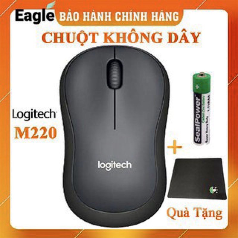 Chuột không dây Logitech M220 Silent giảm ồn - USB 2.4GHz, pin 1 năm.