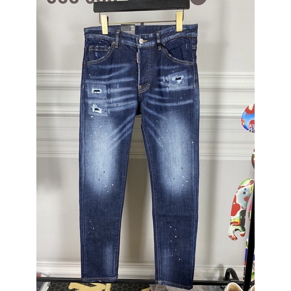 Quần Jeans Nam Siêu Cấp Rách Vá Ẩn Kết Hợp Vẩy Sơn
