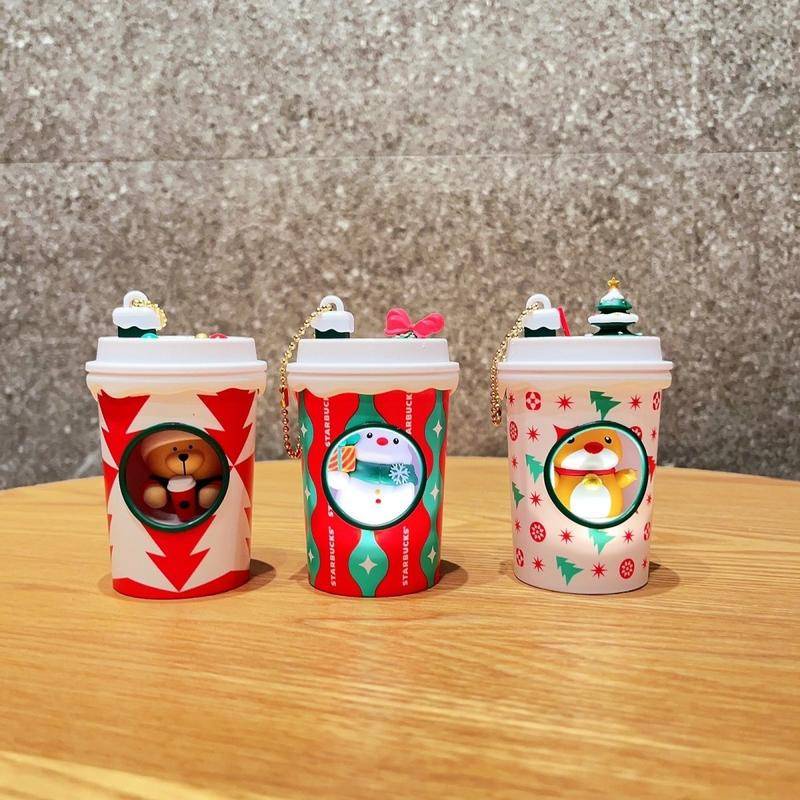 Starbucks Móc Khóa Hình Người Tuyết Hoạt Hình Đáng Yêu