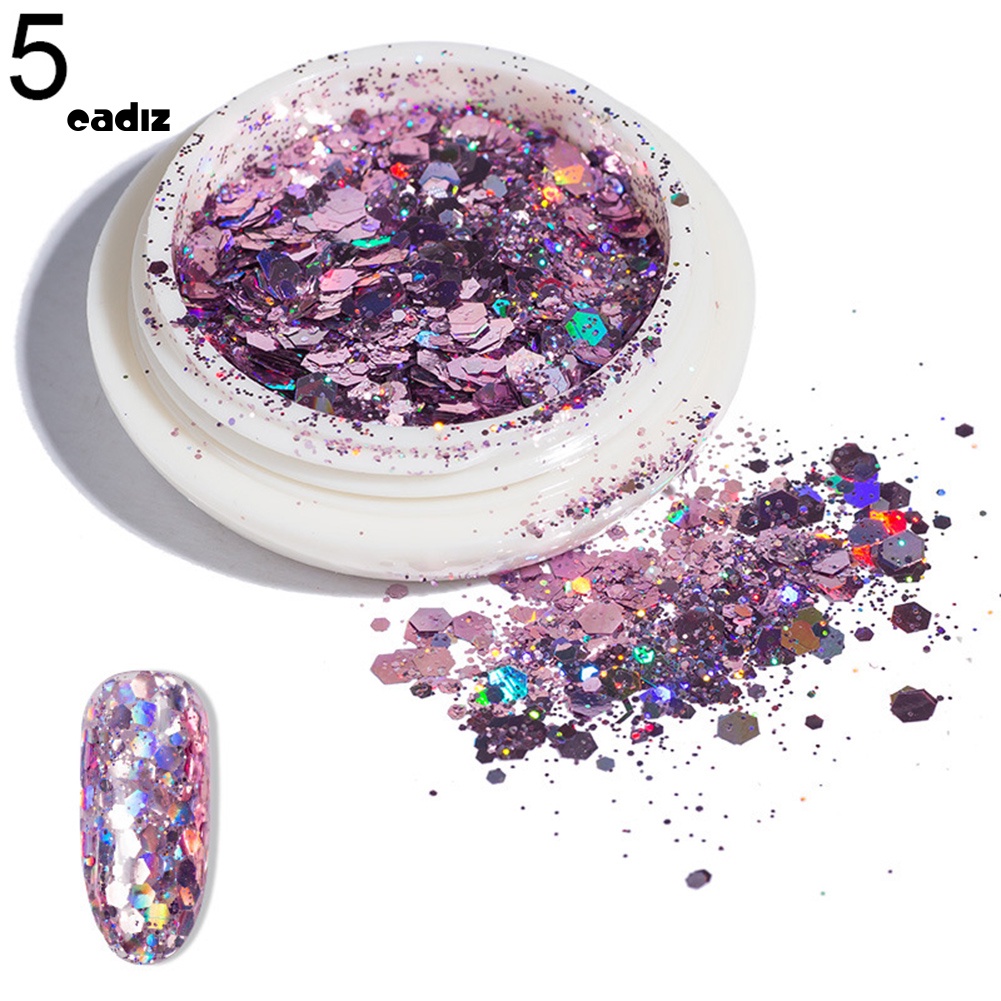 Hộp Kim Tuyến Lấp Lánh Trang Trí Móng Tay 3D 12 Màu