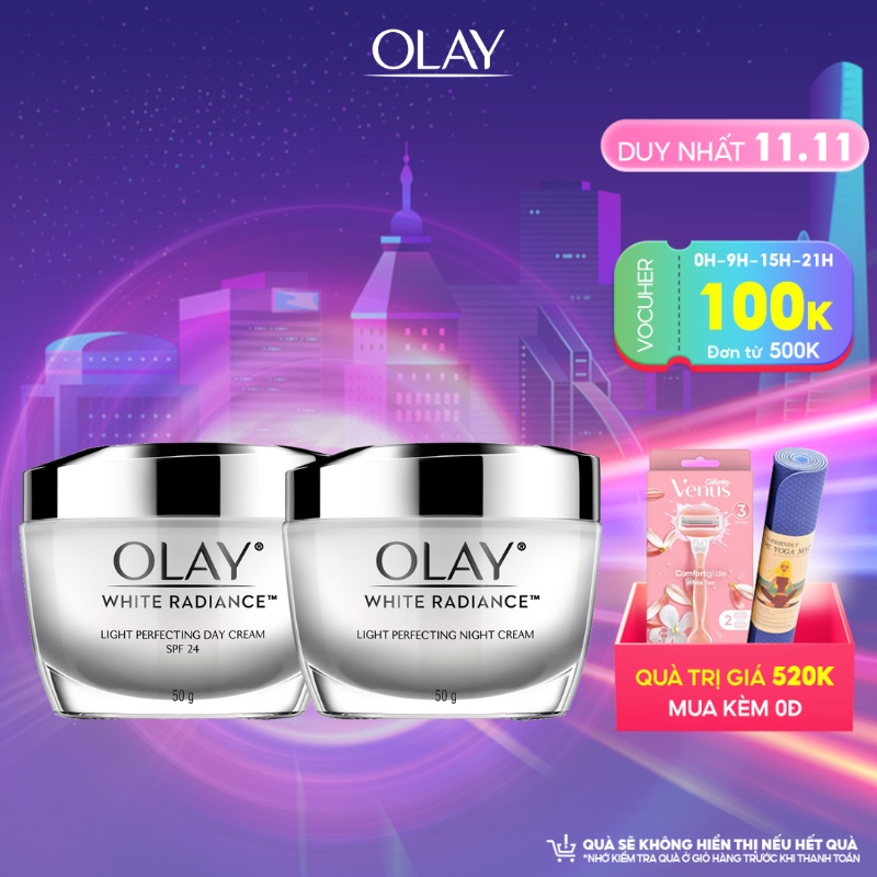 Combo 2 Kem Dưỡng OLAY Luminous Làm Sáng Da Ngày Và Đêm 50G