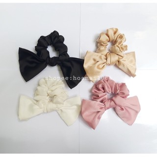 Dây cột tóc thắt nơ trơn, brunchy, cột tóc vải Scrunchies