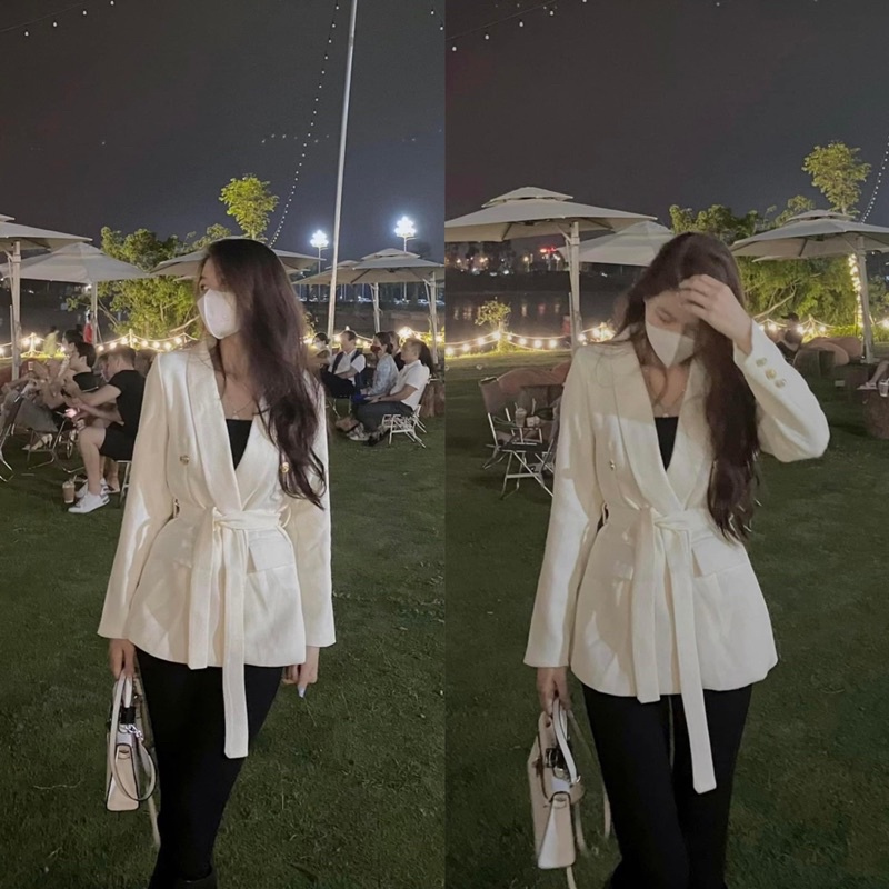 ÁO VEST DẠ KÈM ĐAI HOT