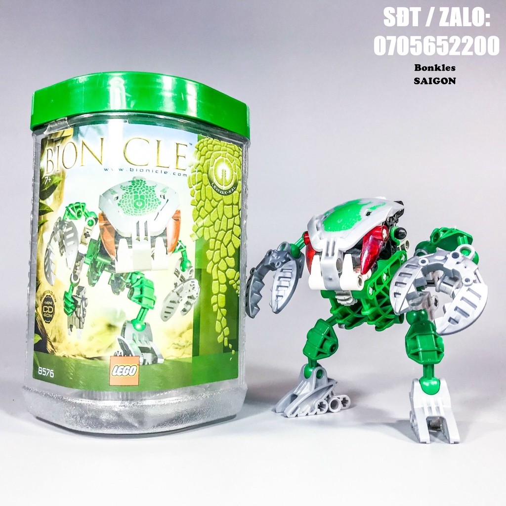 Đồ Chơi Mô Hình Vintage lắp ráp LEGO Bionicle Bohrok-Kal 8576 Lehvak-Kal Chính Hãng Đan Mạch (2003)
