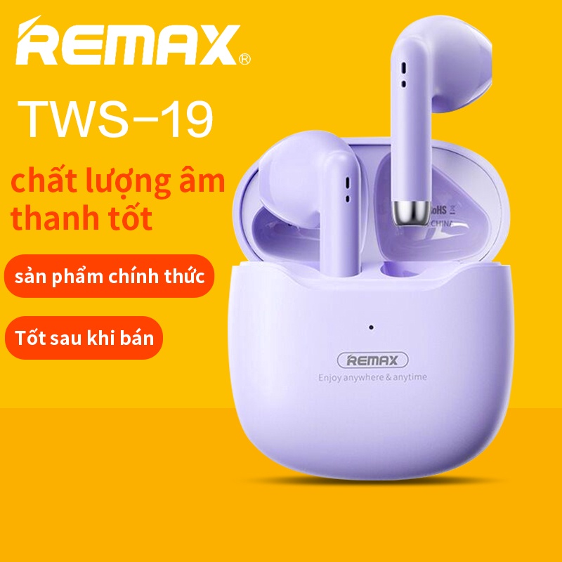 remax tai nghe bluetooth tai nghe không dây sản phẩm chính thức tws Bluetooth earphone giá rẻ tím Nữ Chơi game, nghe nhạc, xem video gọi lên phone tai nghe bluetooth quà sinh nhật