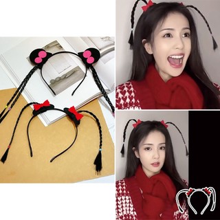 Băng đô cài tóc giả thắt bím dễ thương cho bé gái