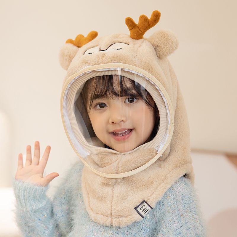 Mũ ấm dễ thương mặt nạ chắn gió trẻ em