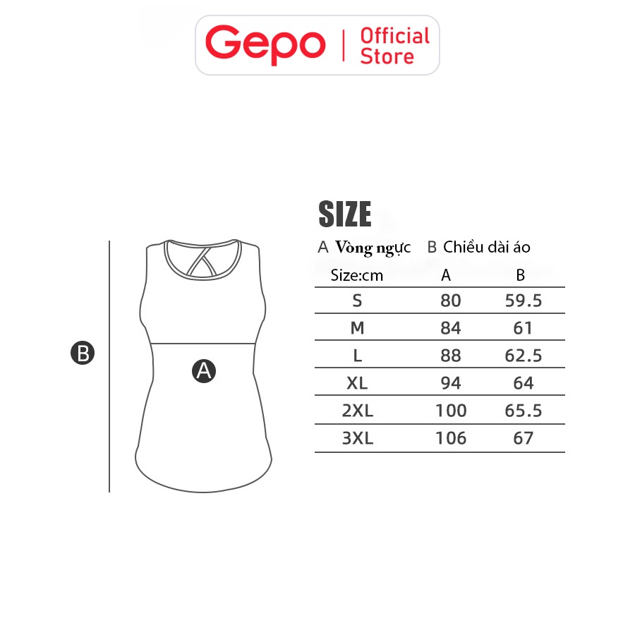 Áo tank top nữ tập gym yoga thể thao chất liệu mềm mại co giãn thấm hút mồ hôi GP217