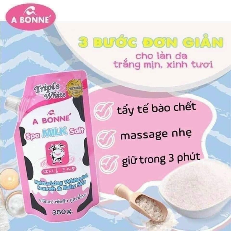 Muối tắm con bò Thái Lan Abonne 35g tẩy tế bào chết làm sáng mịn da