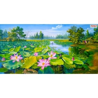 Tranh decal dán tường 3D Đồng quê yên bình trang trí nhà