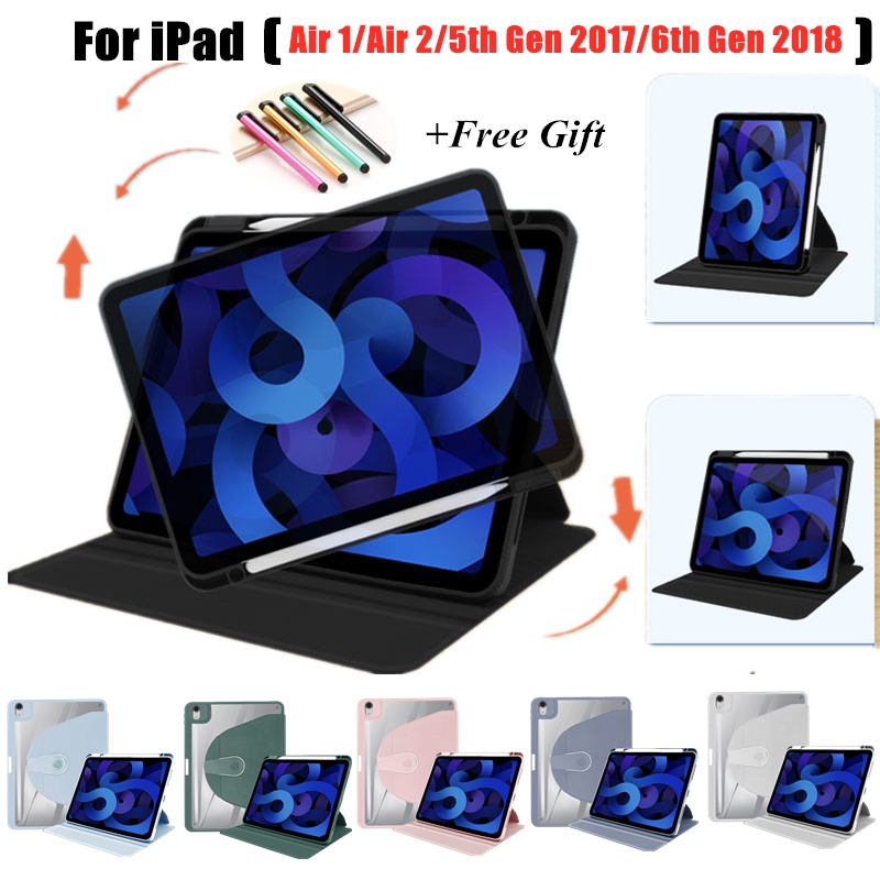 Bao Da PU Máy Tính Bảng Nắp Lật Xoay 360 Độ Kiêm Giá Đỡ iPad Air 1 / Air 2 / iPad Pro 9.7 2016 / iPad 9.7 "5th 6th Gen 2017 2018