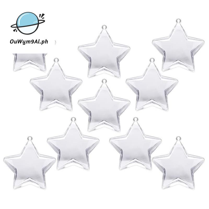 10 Bộ 80mm DIY Bóng Lấp Đầy Đồ Trang Trí Bằng Nhựa Trong Suốt Quả Bóng Trang Trí Cây Giáng Sinh Đồ D