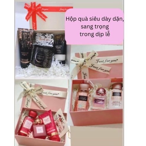 Hộp quà tặng sinh nhật BBWVN, ngày lễ tính nhân, 8/3, hộp quà sang trọng tặng kèm lót rơm