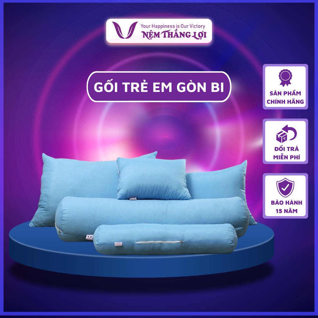 Gối gòn Bi Thắng Lợi cao cấp chính hãng, Do Công ty Thắng Lợi sản xuất, dễ dàng vệ sinh. Kích thước 30x40cm