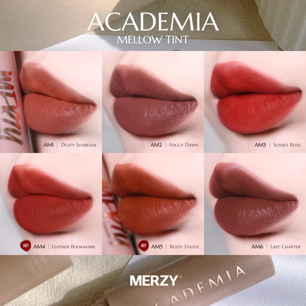 Son Kem Lì Lâu Trôi Merzy Academia Mellow Tint 4g các màu AM1, AM2, AM3, AM4, AM5, AM6