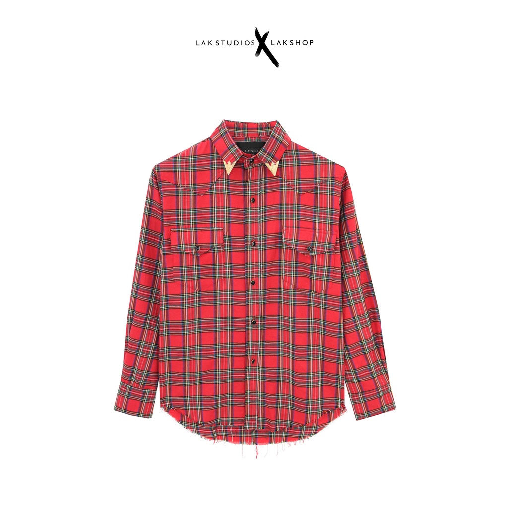 Áo sơmi Lak Studios Red/Green Flannel Shirt