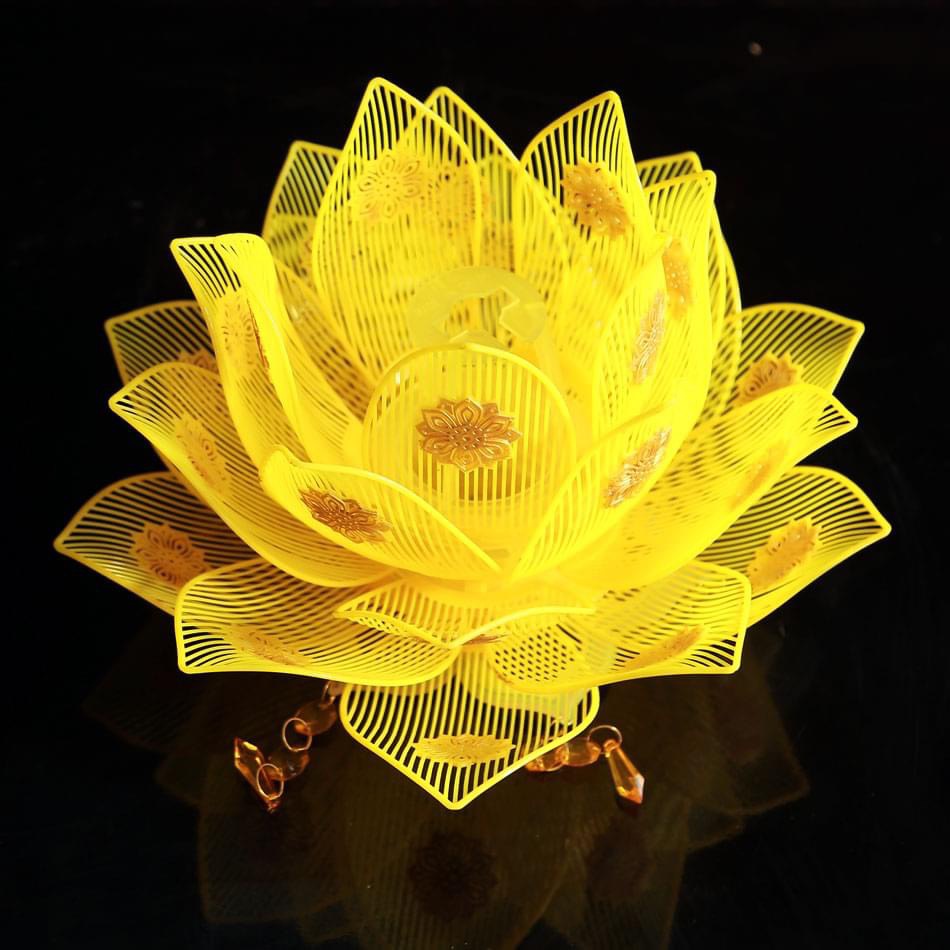 Lồng đèn sen treo trang trí - 10 bông/dây - kèm thiệp - bóng đèn