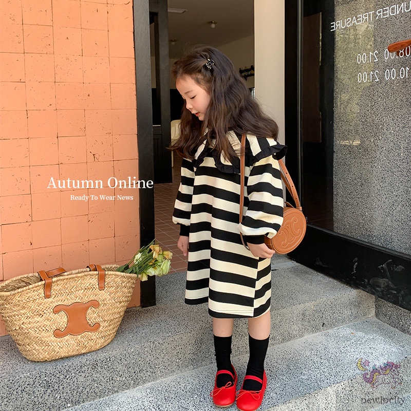 Áo Thun Tay Dài Sọc Ngang Dễ Thương Cho Bé Gái