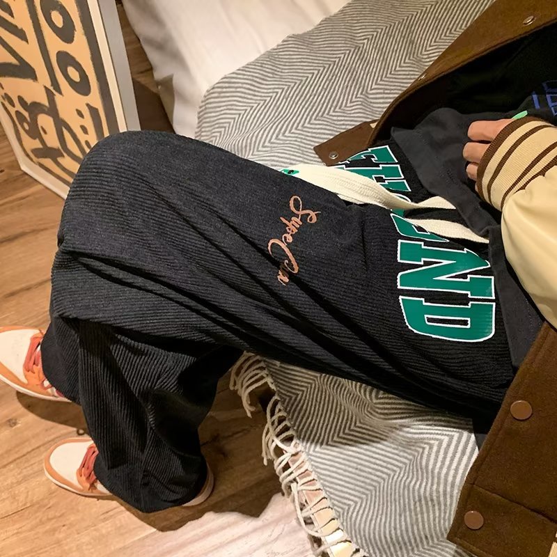 Quần Dài Ống Đứng In Chữ Phong Cách Nhật Bản Thời Trang Chất Lượng Cao Cho Nam