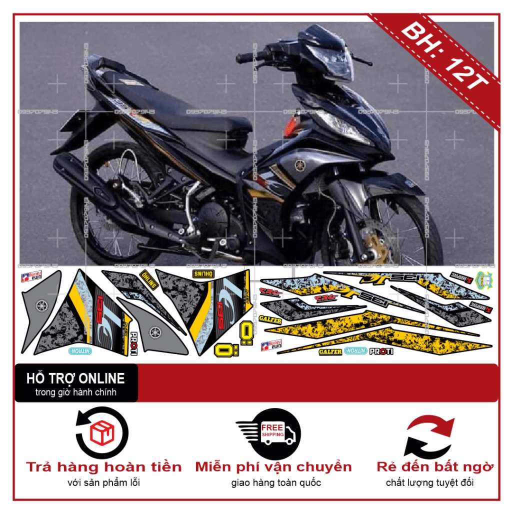 {TPHCM-FREE SHIP] TEM RỜI EXCITER 2011 LC XÁM ĐEN VÀNG