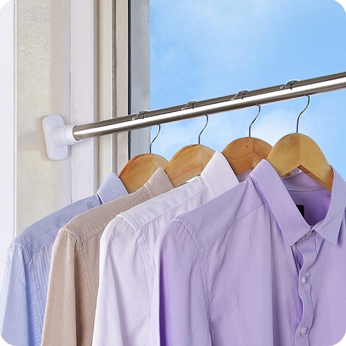 Thanh Treo Quần Áo Gắn Tường, Thanh Treo Rèm Đa Năng Thông Minh Không Cần Khoan Lỗ