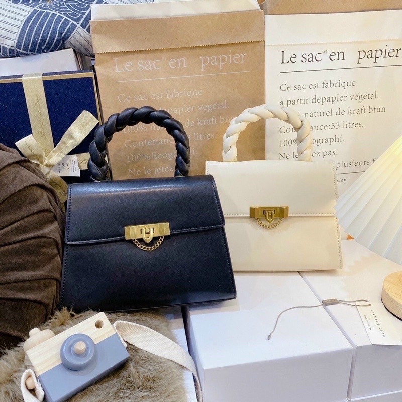 Túi xách nữ C.K quai tết kèm dây đeo chéo phong cách Hàn Quốc Siêu Đẹp