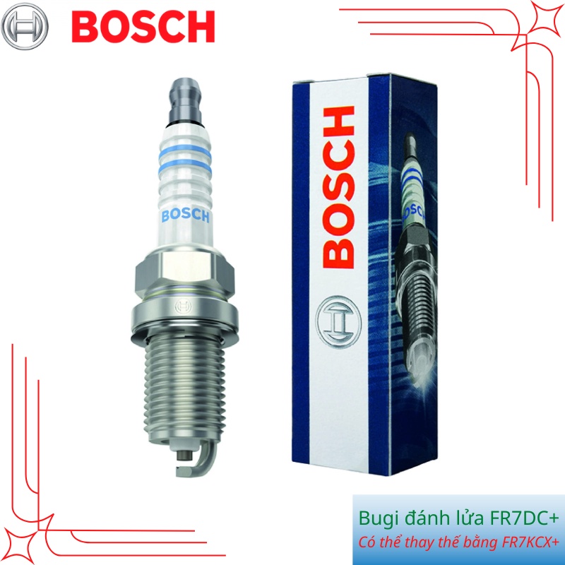 Bugi đánh lửa BOSCH FR7DC+ Bugi chân ngắn, đường kính ren 14mm, Made in RUSSIA, có thể thay thế bằng FR7KCX+ | HIBUAUTO