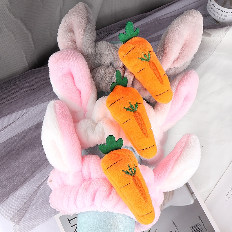 Băng đô tuban cà rốt tai thỏ xinh xắn , bờm tuban rửa mặt siêu đáng yêu