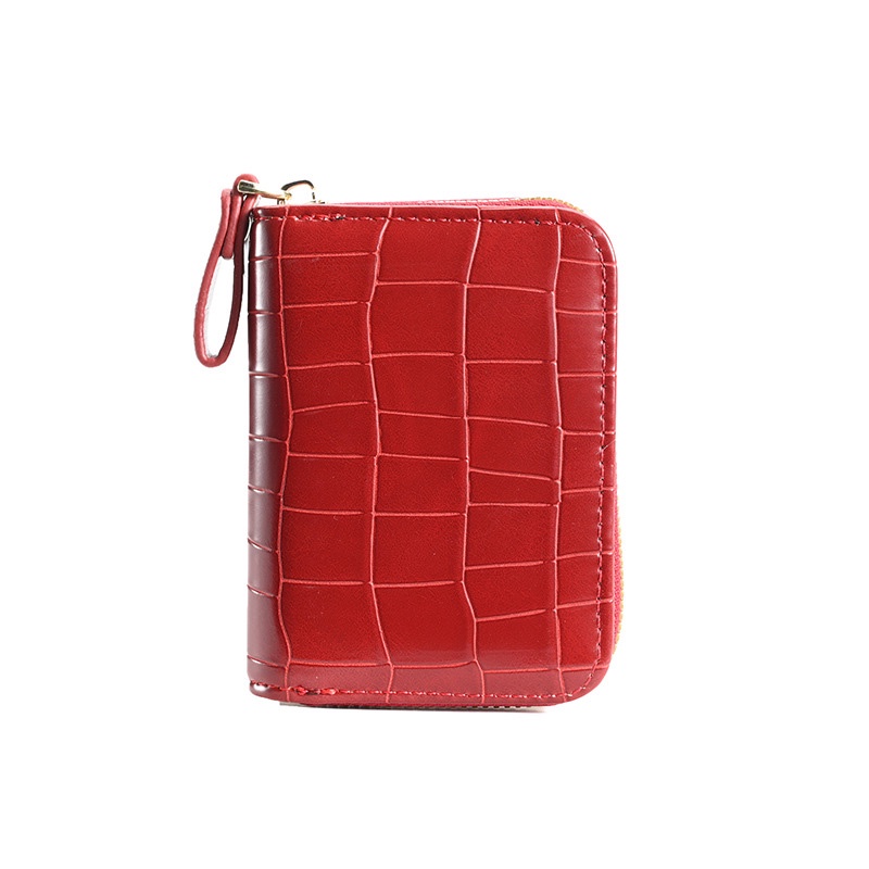 Ví Đựng Thẻ Mini Họa Tiết Vân Đá Có Khóa Kéo Cho Nữ