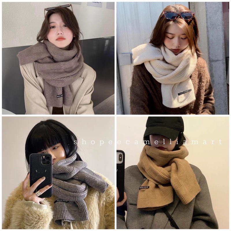 [HOT] Khăn Len Mềm Choàng Cổ Cashemere ấm áp Vintage phiên bản Hàn Quốc Siêu Hot 2022