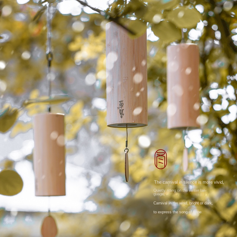 Chuông Gió 8 / 9 Tông Bằng Tre Tự Nhiên Trang Trí Nhà Cửa Sân Vườn