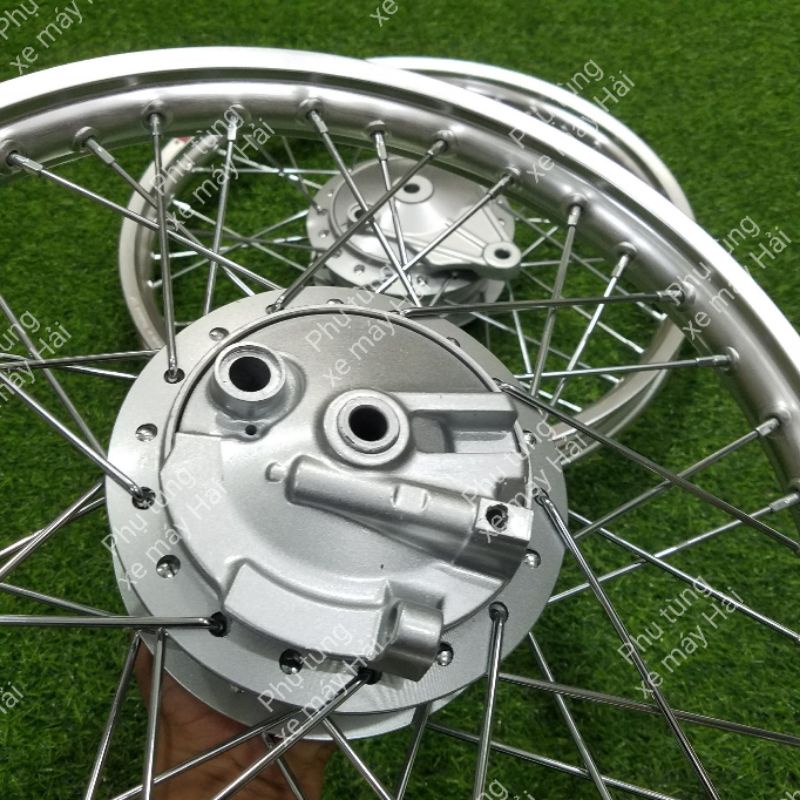 Bánh căm đùm zin theo xe wave @ 2019 căm mạ crom niềng nhôm thái full má đùm trước sau giả zin 1/1 như hình msp 0142