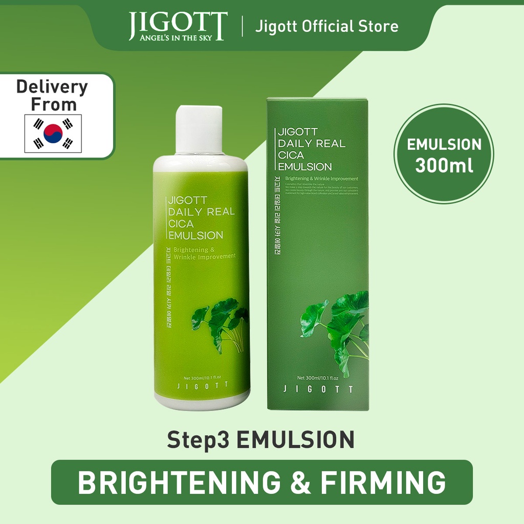 Sữa dưỡng Hàn Quốc Jigott Cica Emulsion làm sáng da chống nếp nhăn 300ml