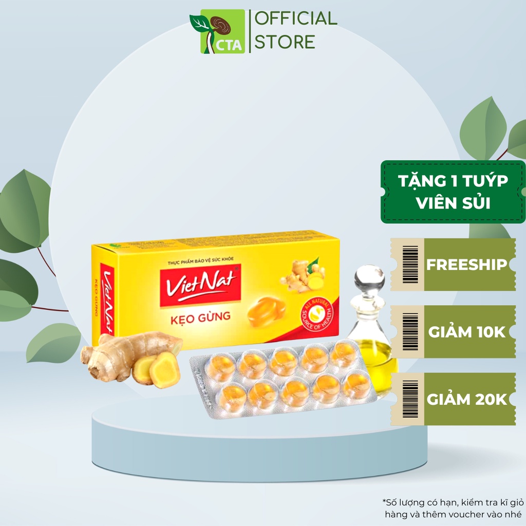 Viên Ngậm Gừng Vietnat Chứa Tinh Dầu Gừng Hộp 30 Viên CTAMALL