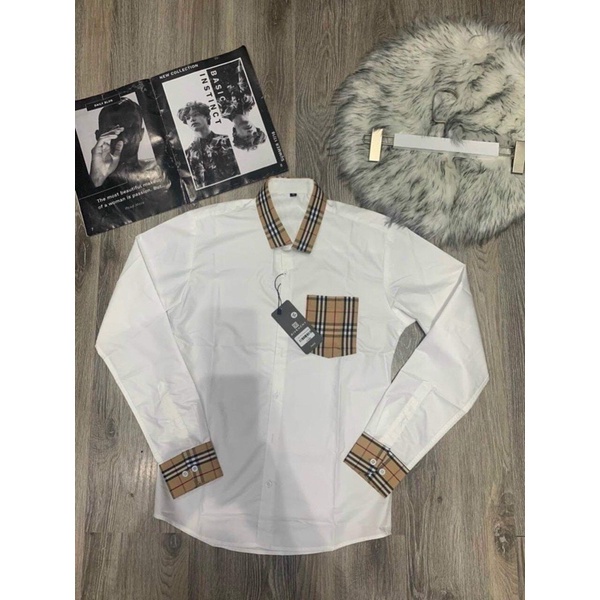 Sơ Mi Trắng Phối Cổ và Tay áo Nam Thêu Hoạ Tiết New Zenkocs3 MEN SOMI 039