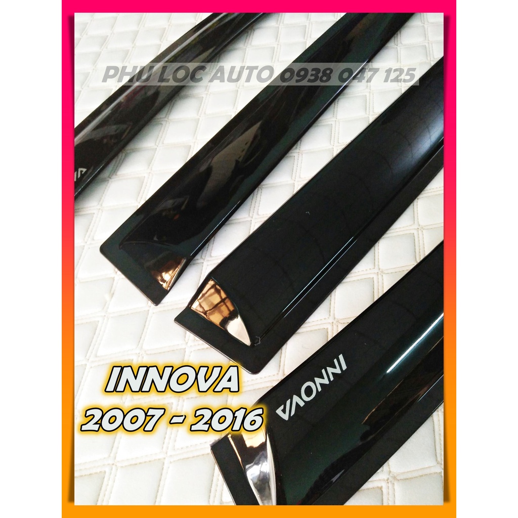 Vè che mưa kính cửa xe ô tô TOYOTA INNOVA hàng nhựa thái cao cấp đời 2007 2008 2009 2010 2011 2012 2013 2014 2015