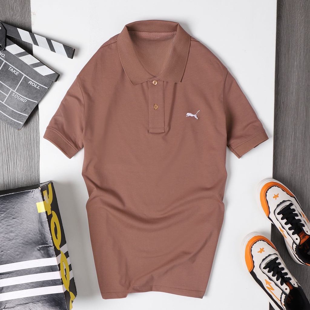 Áo thun Polo Nam cổ bẻ basic vải cá sấu cotton lạnh logo thêu cá tính cổ viền trẻ trung CAK75
