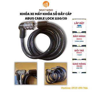 Khóa xe máy khóa số dây cáp abus cable lock 1150/20 khóa dây xe đạp thể thao