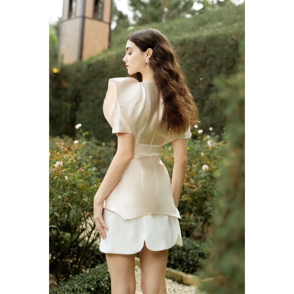 VELLE DESIGN Áo Almi vải lụa tafta dày dặn , lên from dáng chuẩn