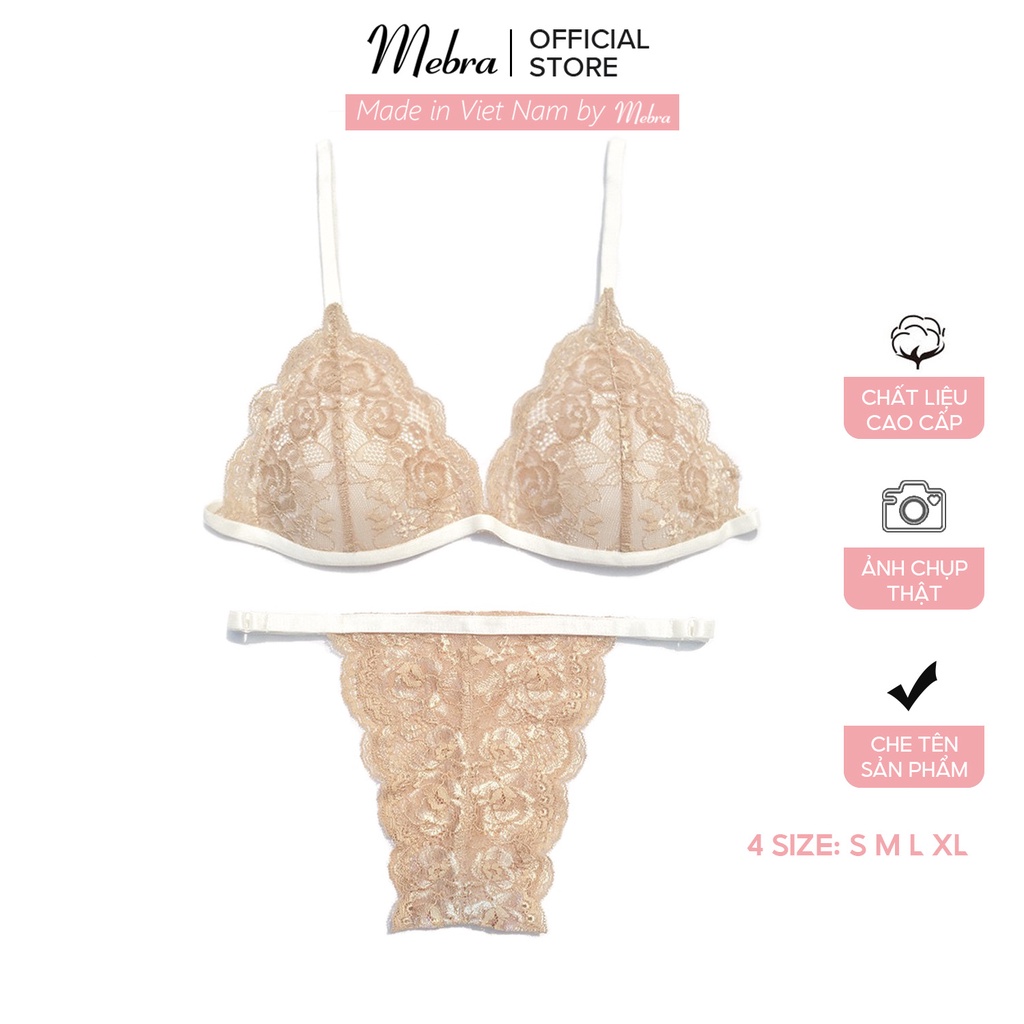 Set bralette ren không gọng đệm mỏng màu NUDE BASIC sexy thiết kế bởi thương hiệu Mebra A077