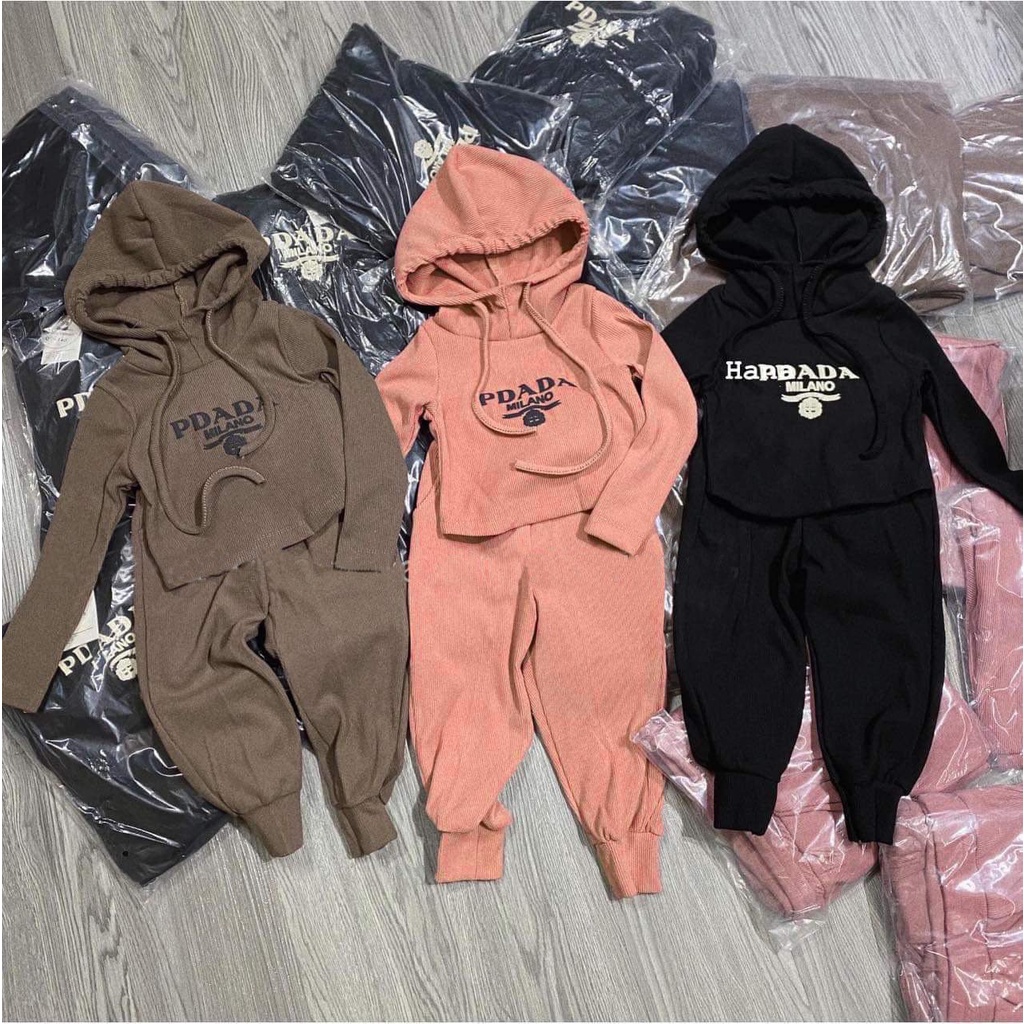 Bộ len tăm dư dày xịn cho bé trai gái, Bộ bé hoodie Chất len tăm mềm dày dặn,vải mềm mịn,đanh lì,không bai dão
